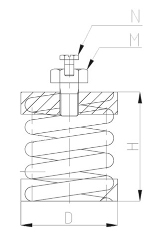 ZTH型<a href='http://www.huchuangwang.com' target='_blank'><u>彈簧減震器</u></a>結(jié)構(gòu)圖